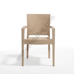 Macron Rattan Sandalye Cappucino