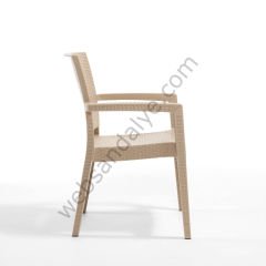 Macron Rattan Sandalye Cappucino