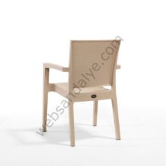 Macron Rattan Sandalye Cappucino