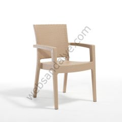 Macron Rattan Sandalye Cappucino