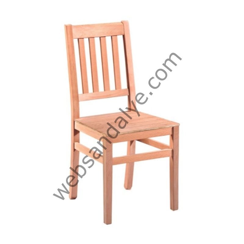 Cruz 4 Çıtalı Izgaralı Ham Ahşap Sandalye