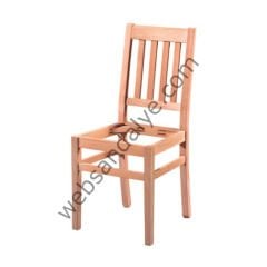 Cruz 4 Çıtalı Döşemeli Ham Ahşap Sandalye