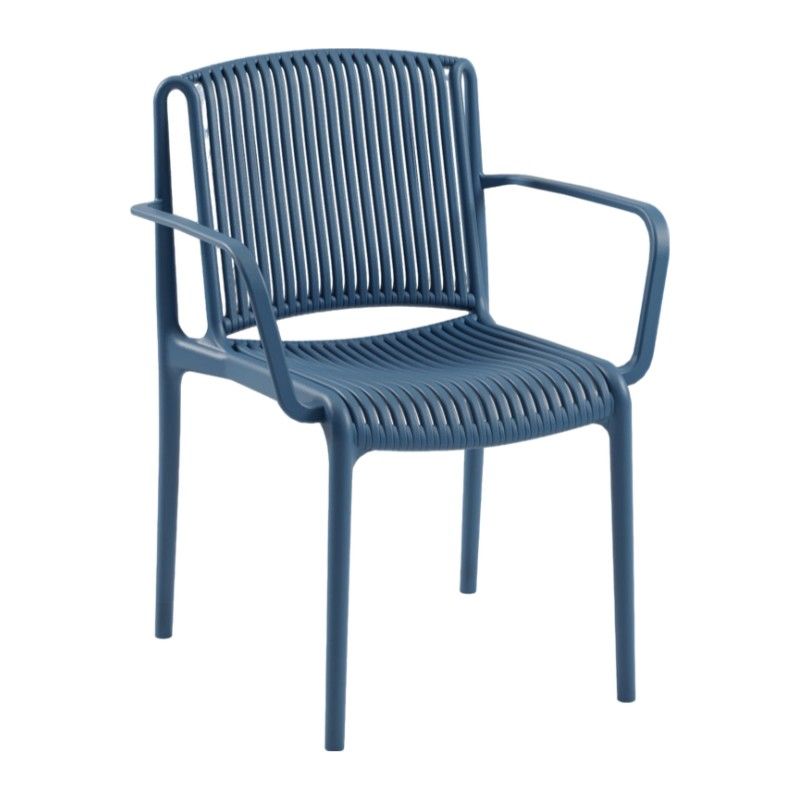 Buton Kollu Plastik Sandalye Saks Mavisi