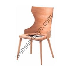 Mongu Kulaklı Ham Ahşap Sandalye