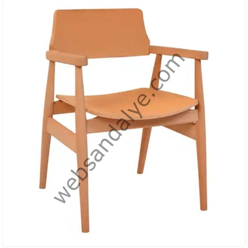 Bakır Ham Sırt Döşemeli Ahşap Sandalye