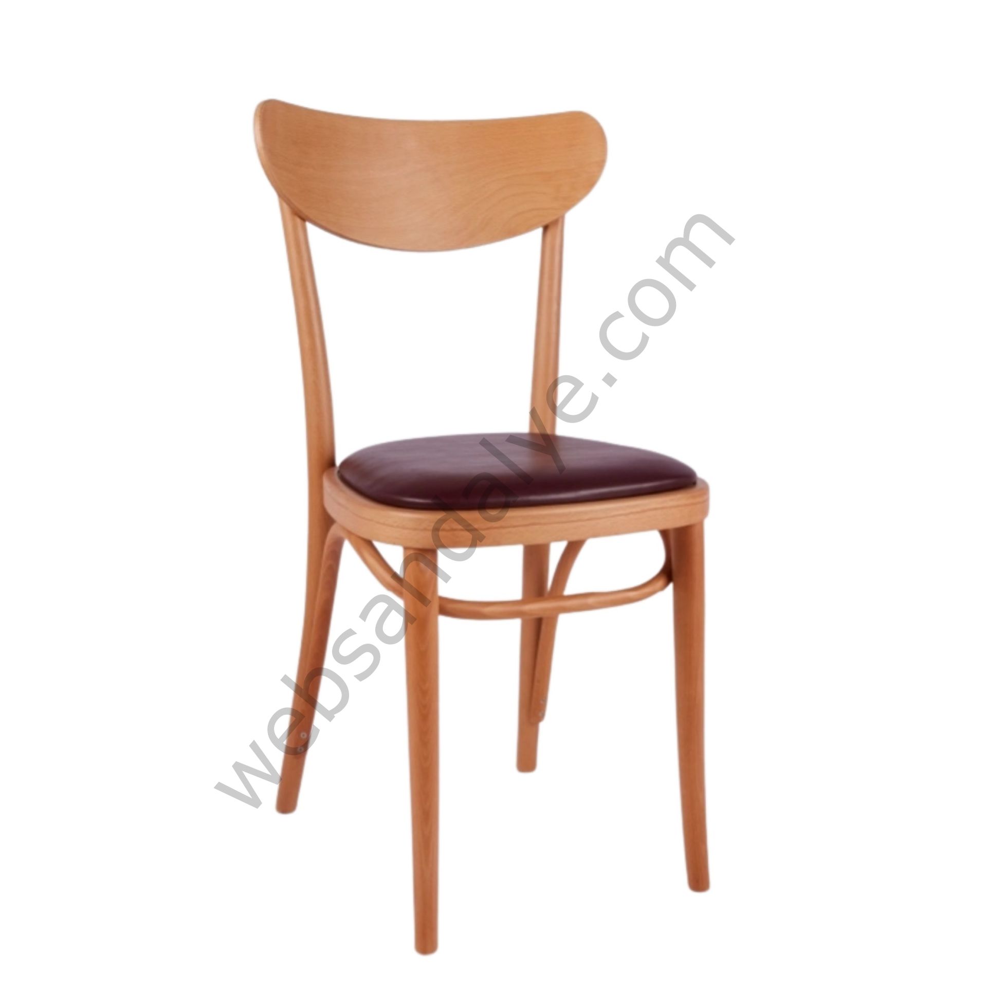Kupa Döşemeli Thonet Ahşap Sandalye Natural