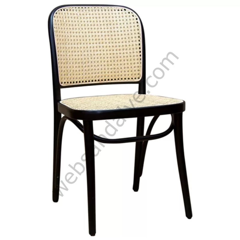 Jule Hasırlı Thonet Ahşap Sandalye Siyah